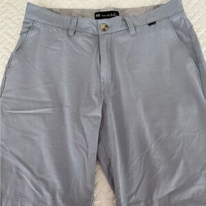 Travis Mathew Light Gray Flat Front Golf Shorts